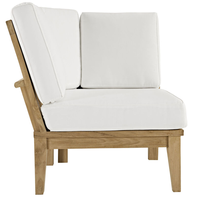 Modway - Marina Outdoor Patio Teak Corner Sofa Natural White