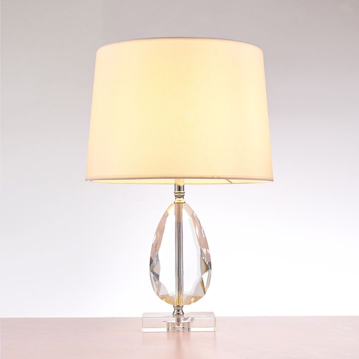 Pasargad Home Trento Metal & Acrylic Table Lamp, White/Clear