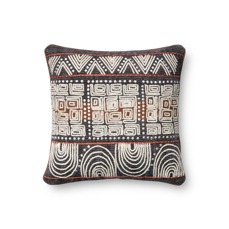 P0379 Blue/Rust 18"x18" Down Pillow