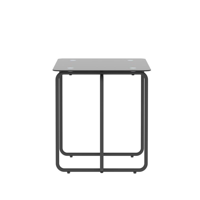 Modern Tempered Glass Coffee Table End Table Side Table For Living Room, Bedroom, Black