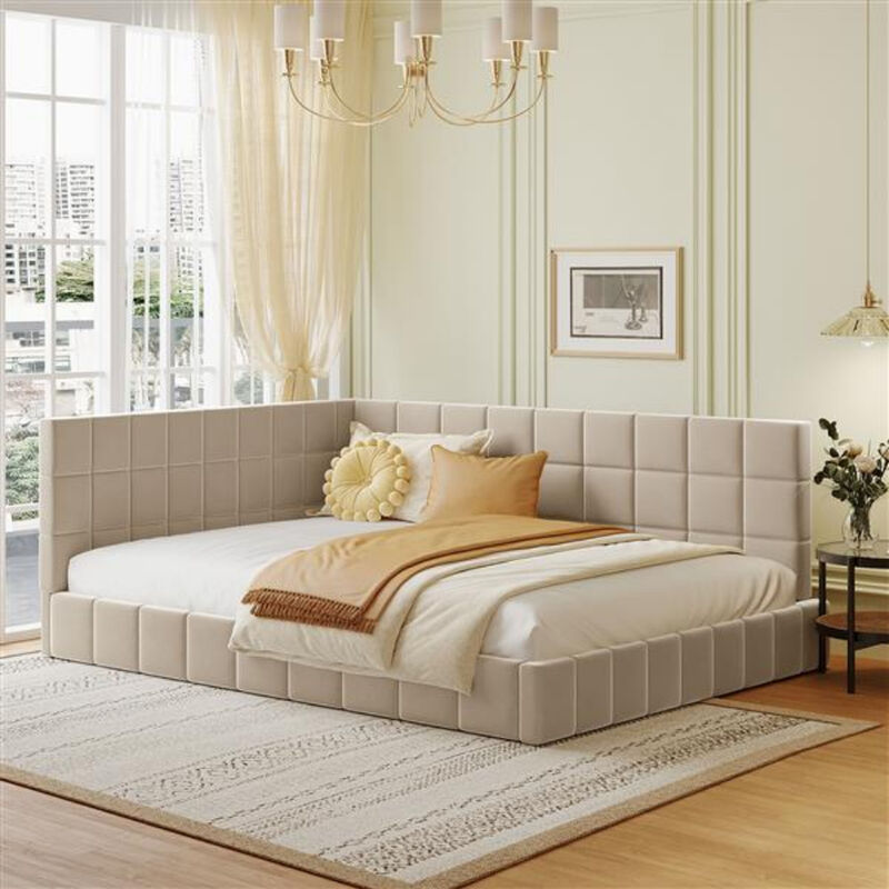 Modern Upholstered Daybed Sofa Bed Frame for Living Room or Bedroom