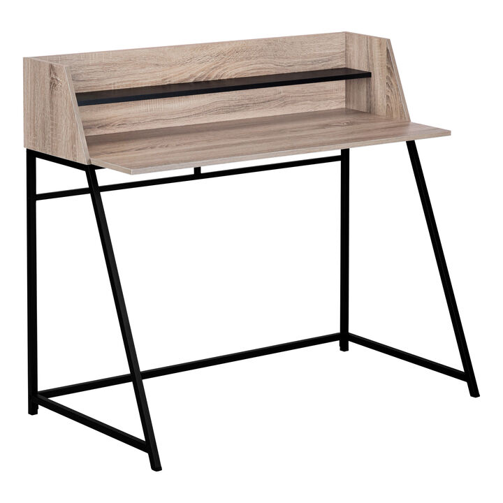 Monarch Specialties I 7546 Computer Desk, Home Office, Laptop, Storage Shelves, 48"L, Work, Metal, Laminate, Brown, Black, Contemporary, Modern