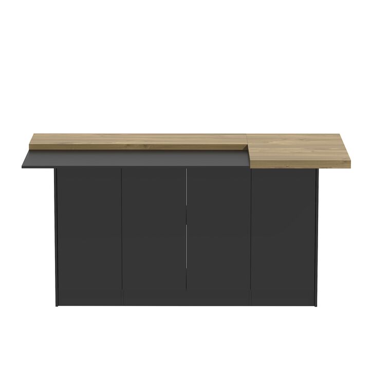 77.3'' Kitchen Island with Manufactured Wood Top