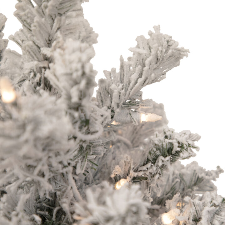 3' Pre-Lit Heavily Flocked Madison Pine Medium Artificial Christmas Tree  Clear Lights