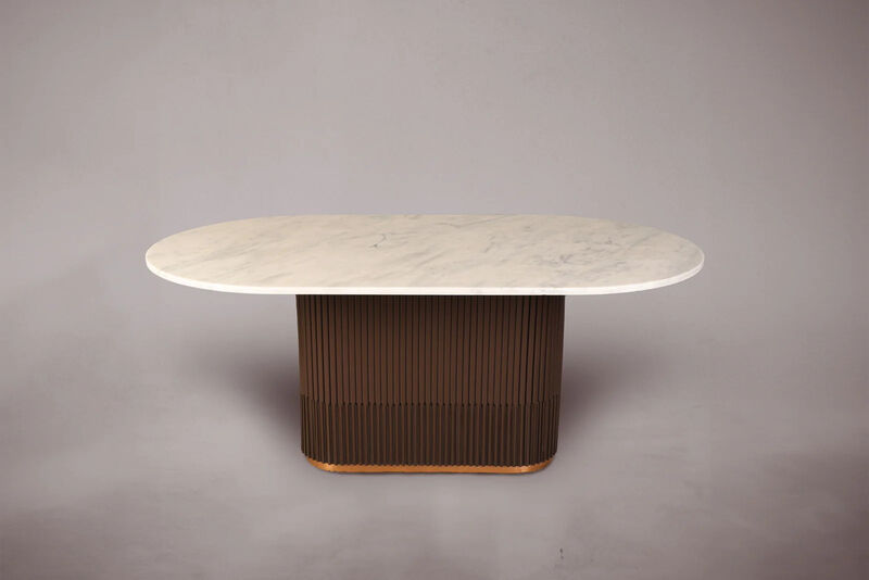 Oval Marble Dining Table 72"