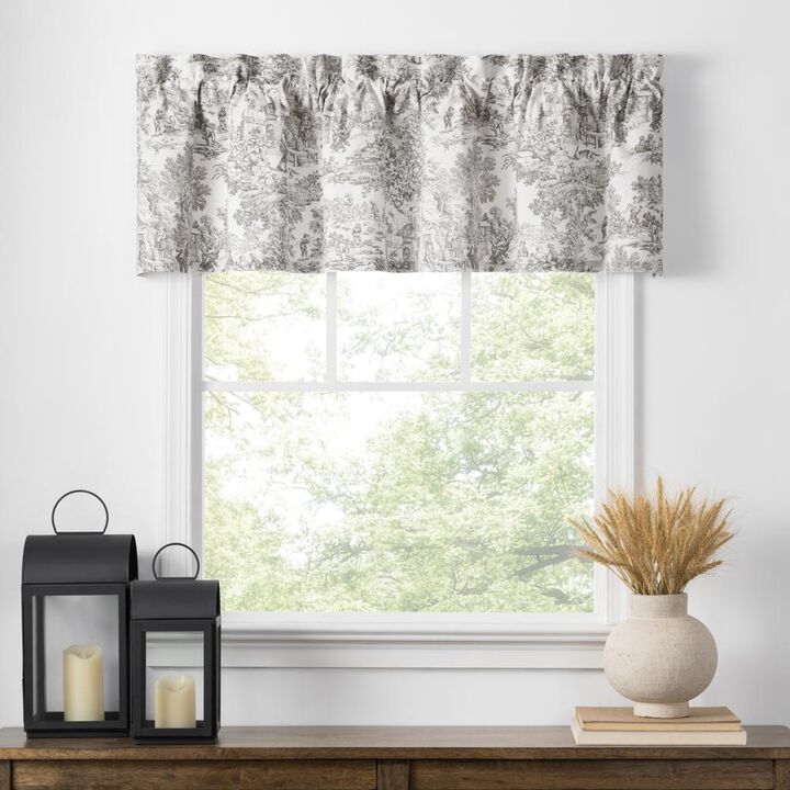 Ellis Curtain Victoria Park Toile Fabric Water Proof Room Darkening Blackout Tailored Window Valance - 70 x 12