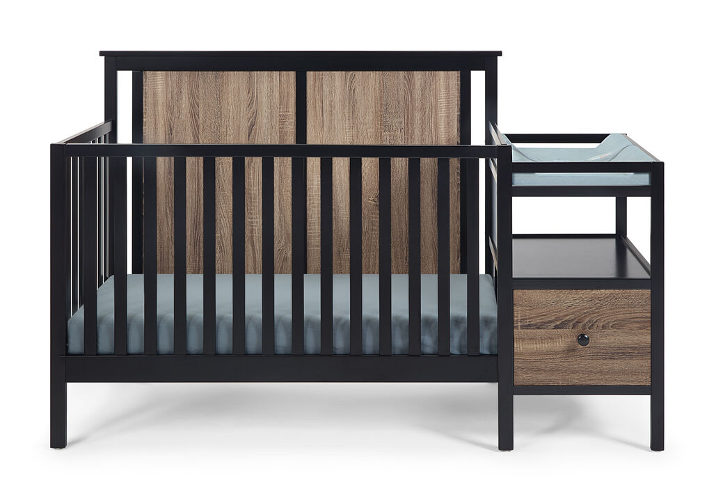 Suite Bebe Connelly 4-in-1 Crib and Changer Combo Black/Vintage Walnut