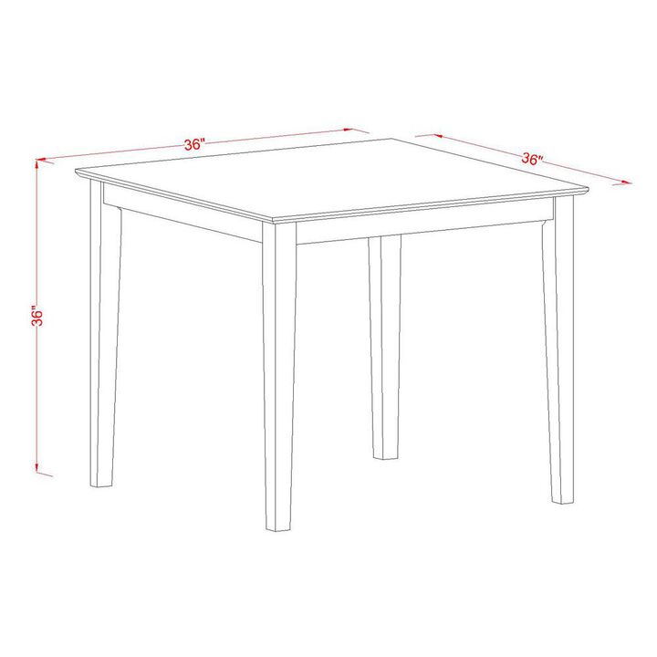 East West Furniture Vernon  Pub,  Counter  Height  Square  Table  -  Mahogany  Finish