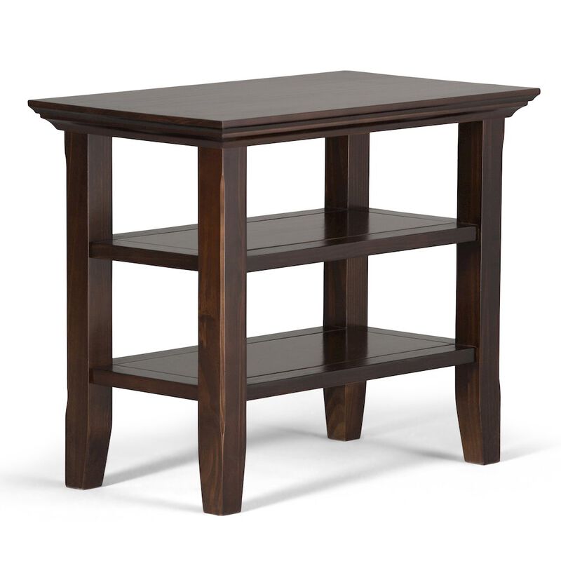 Simpli Home Acadian Solid Wood Narrow Side Table In Brunette Brown