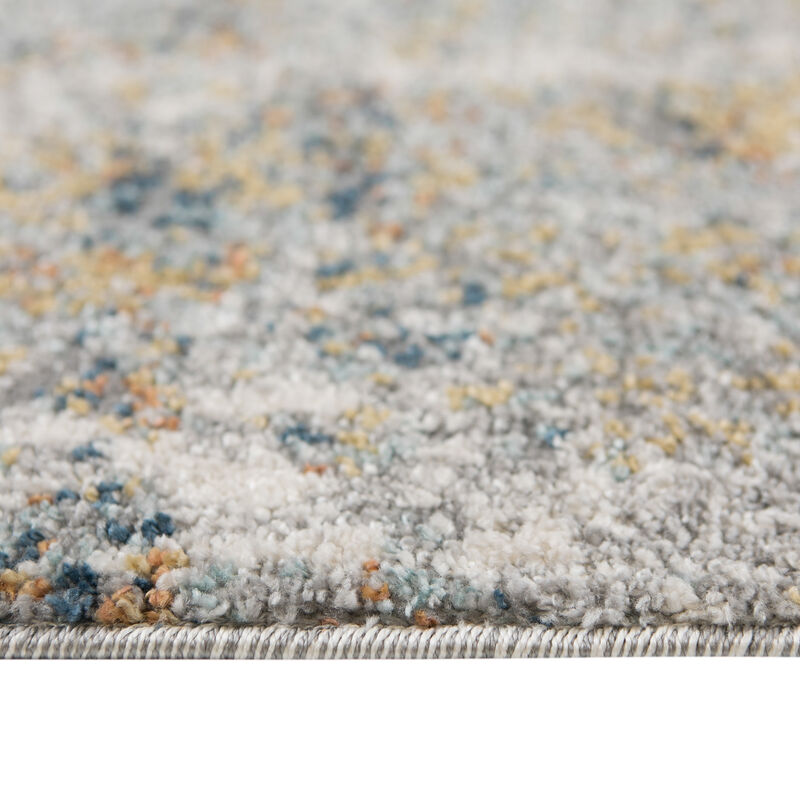 Yasmin Acy Yellow/Blue Abstract Polyester Area Rug 7'10" x 10'6"