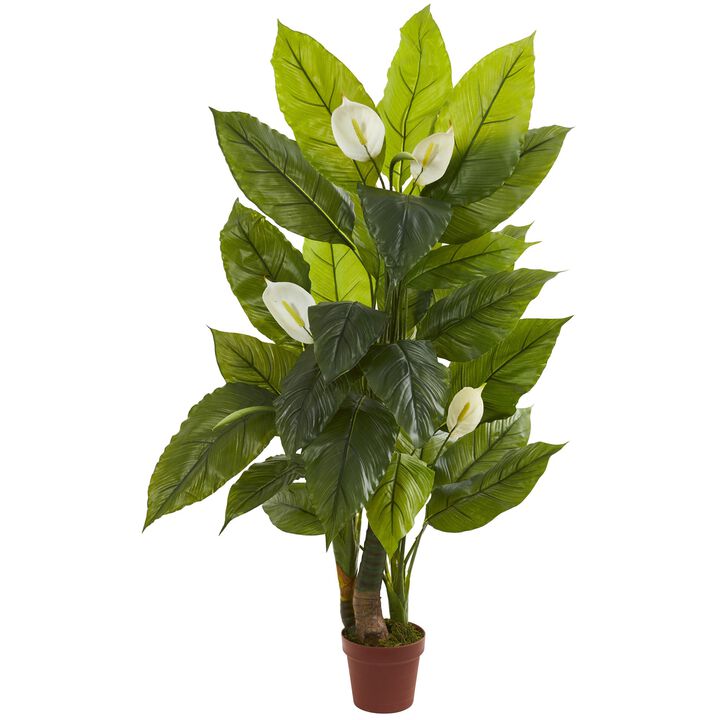 Hivvago 4.5" Spathyfillum Plant (Real Touch)