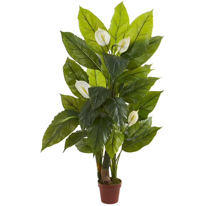 Hivvago 4.5" Spathyfillum Plant (Real Touch)