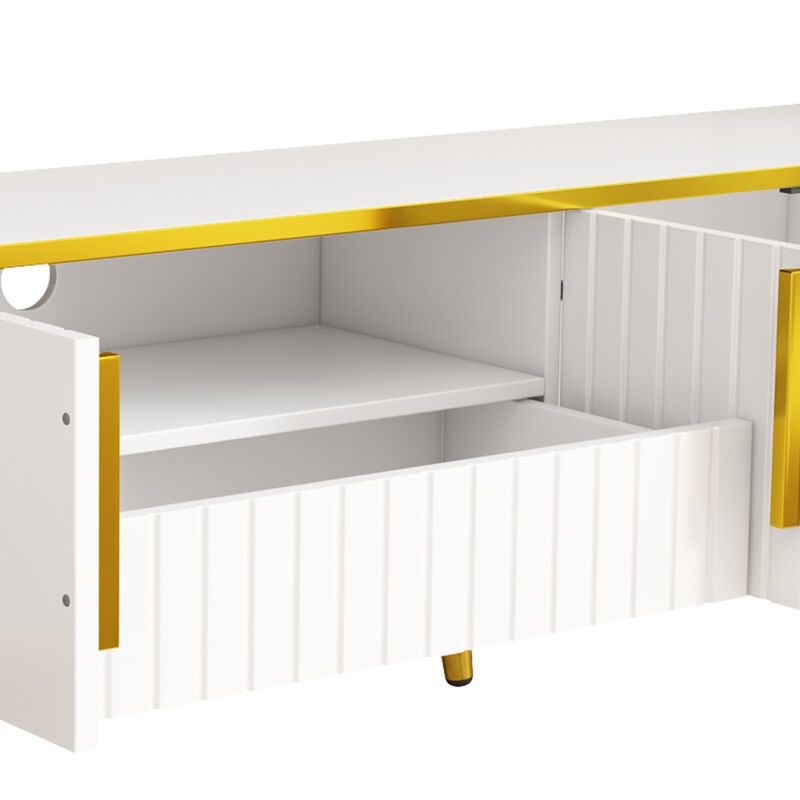 Merax Luxury Minimalism TV Stand with Open Storage Shelf