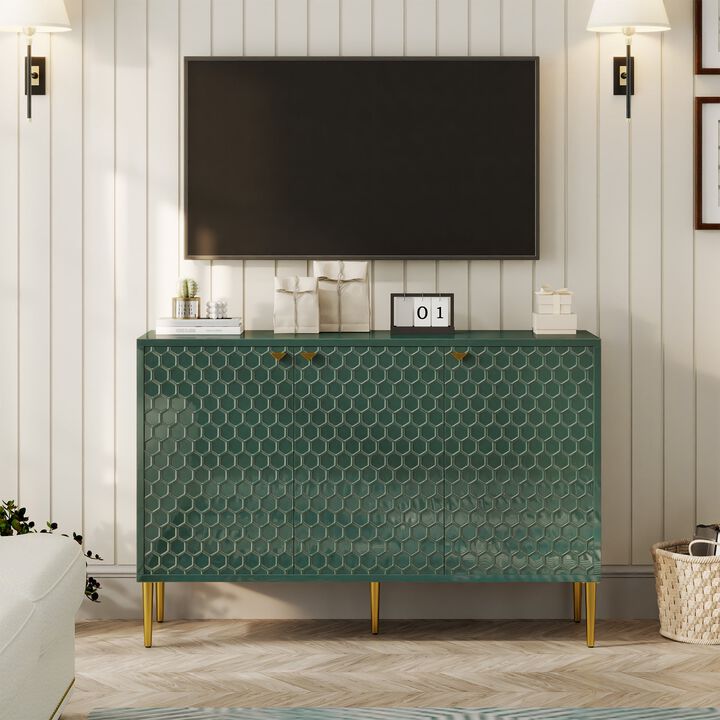 3 Door Black Locker Accent Storage Cabinet