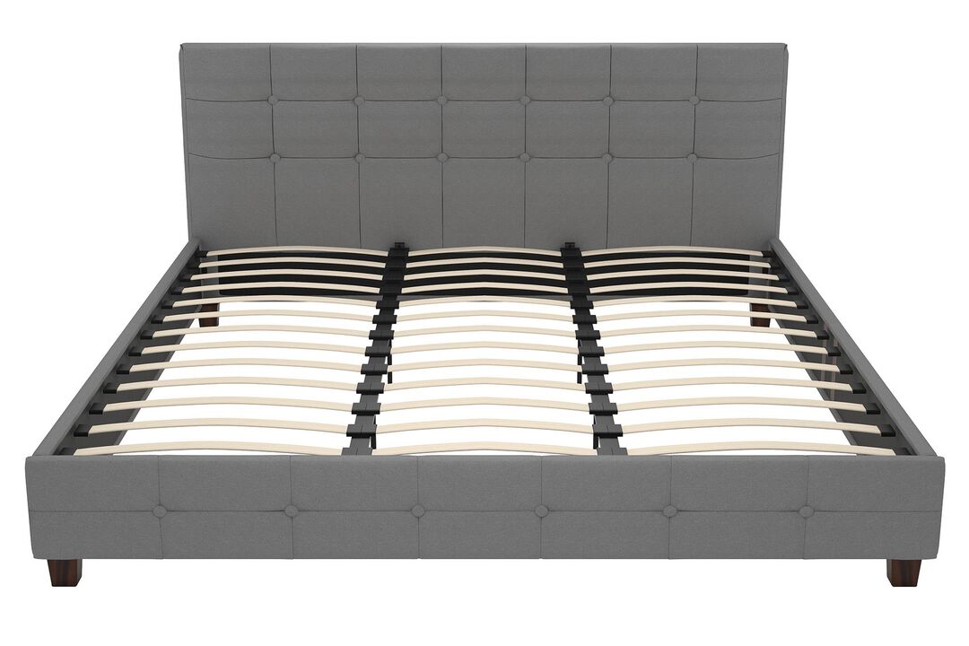 Ryder Black Linen Upholstered Bed