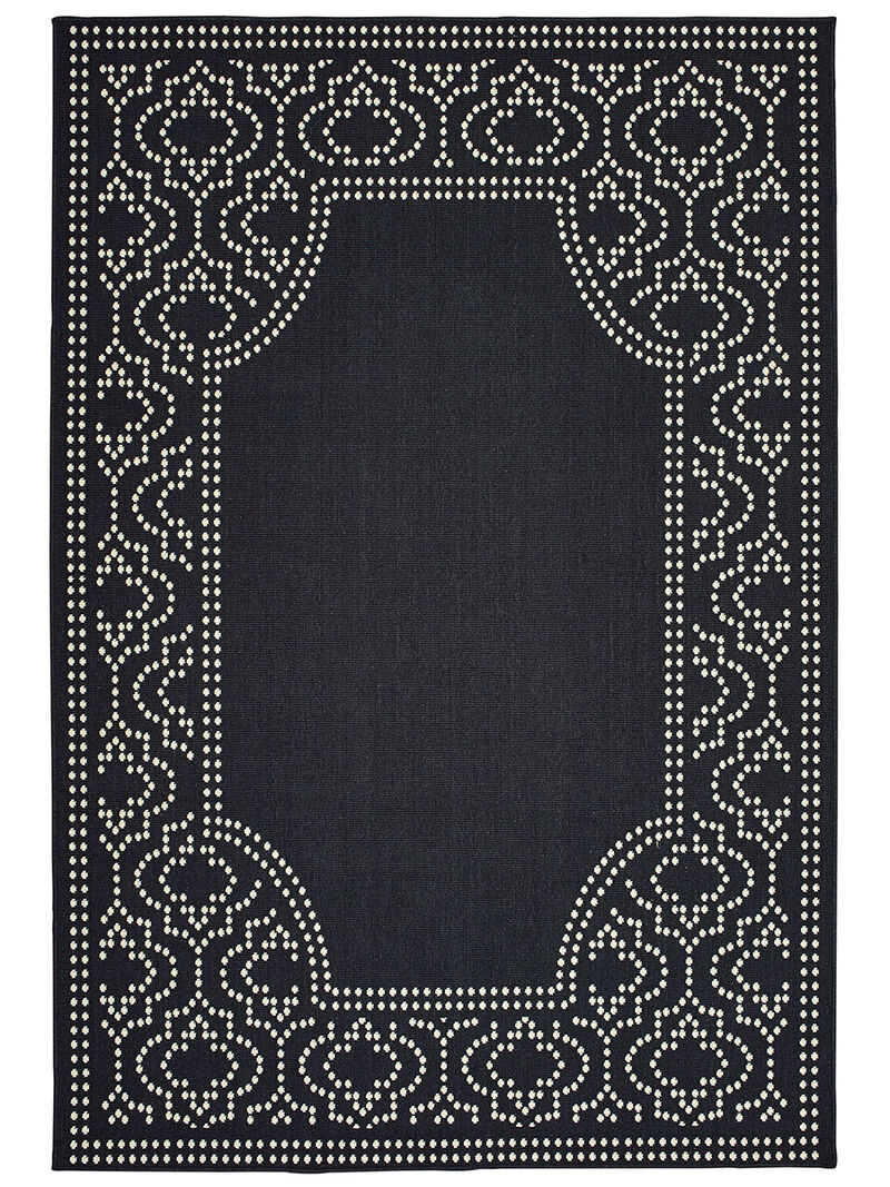 Marina 5'3" x 7'6" Black Rug