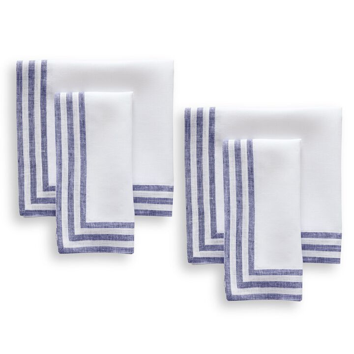 Solino Home 100% Pure Linen Cloth Napkins 20 x 20 Inch Set of 4 Dinner Napkins | Mila