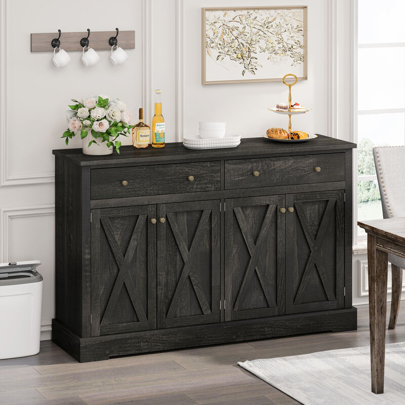 Merax Sideboard Cabinet with 2 Drawers and 4 Doors
