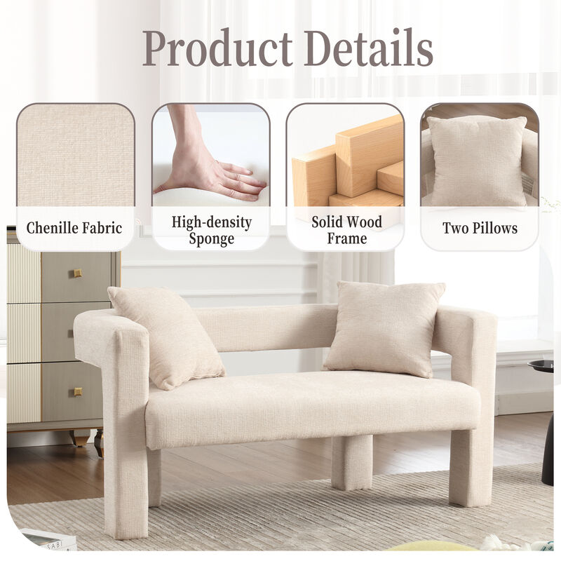 Merax Modern Chenille Loveseat Sofa