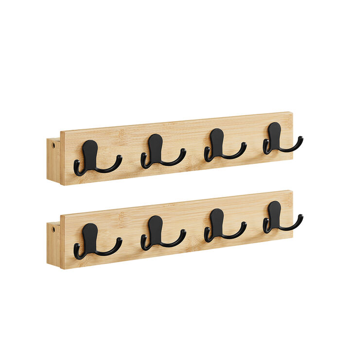 Set of 2 Wall-Mounted Coat Racks with Hooks for Efficient Space-Saving Storage