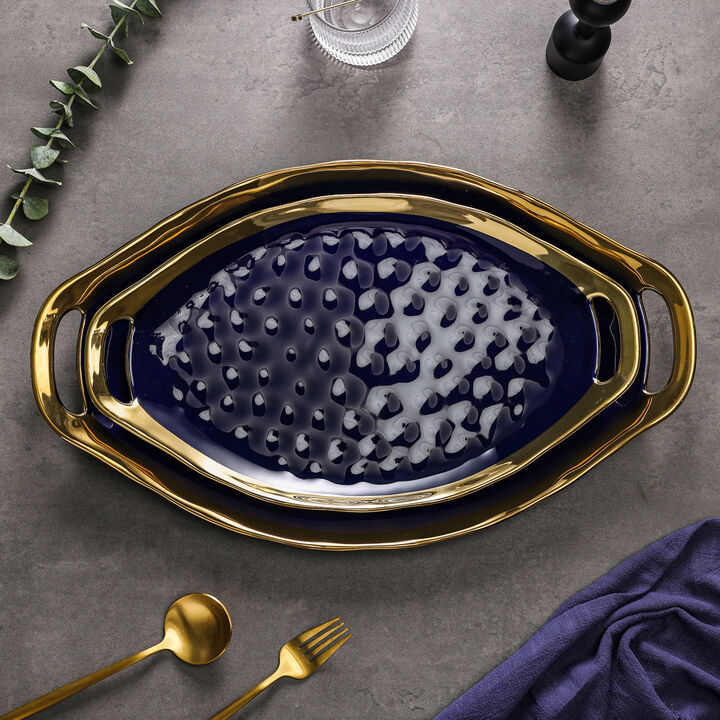 Stone Lain Florian Porcelain Serving Plate Set 2 Piece