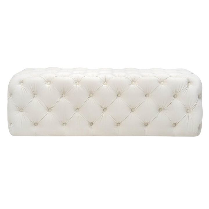Belen Kox Luxe Velvet Tufted Ottoman, Belen Kox