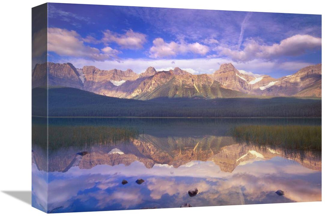 Mount Chephren reflected in Waterfowl Lake, Banff National Park, Alberta, Canada-Canvas Art-16x12