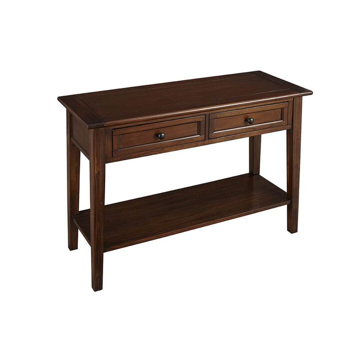 Belen Kox Cherry Brown 2-Drawer Sofa Table with Shelf, Belen Kox