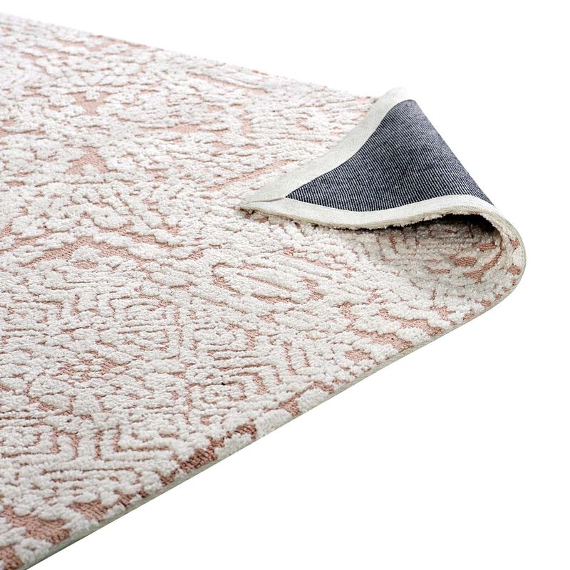 Javiera Contemporary Moroccan 8x10 Area Rug - Ivory and Cameo Rose