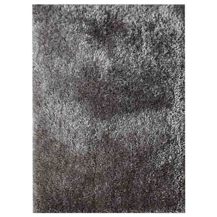 RUGSOTIC CARPETS HAND TUFTED SHAG POLYESTER ECO-FRIENDLY AREA RUGS  - 5'x8', Rectangle, Gray, Solid Plain Design, High Pile Thick Handmade Anti Skid Area Rugs for Living Room, Bed Room K00055