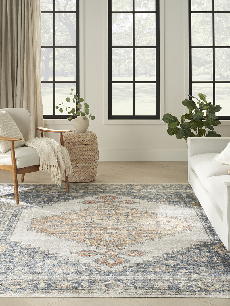 Astra Machine Washable ASW11 Gray/Gold 9' x 12' Rug
