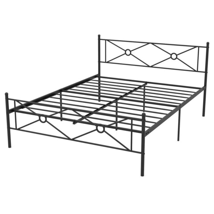 Hivvago Metal Platform Bed Frame with Headboard and Footboard