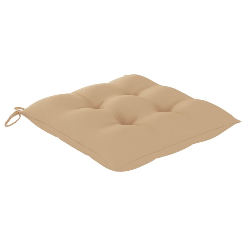 vidaXL Chair Cushions 4 pcs Beige 15.7"x15.7"x2.8" Fabric