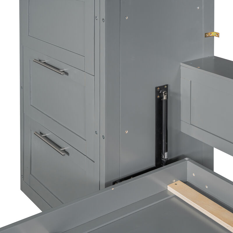 Merax Murphy Bed Wall Bed with Closet