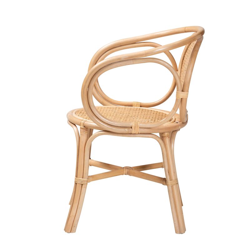Bali & Pari Palesa Modern Bohemian Natural Brown Rattan Dining Chair
