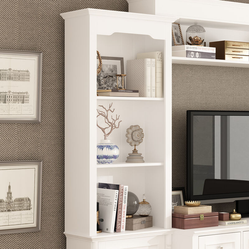 FUFU&GAGA Modern/Contemporary White Tv Cabinet Integrated Tv Mount (Accommodates TVs up to 55-in)，White