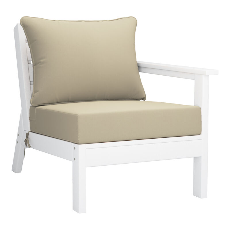 WestinTrends Outdoor Patio HDPE Sectional Sofa with Patio Cushions