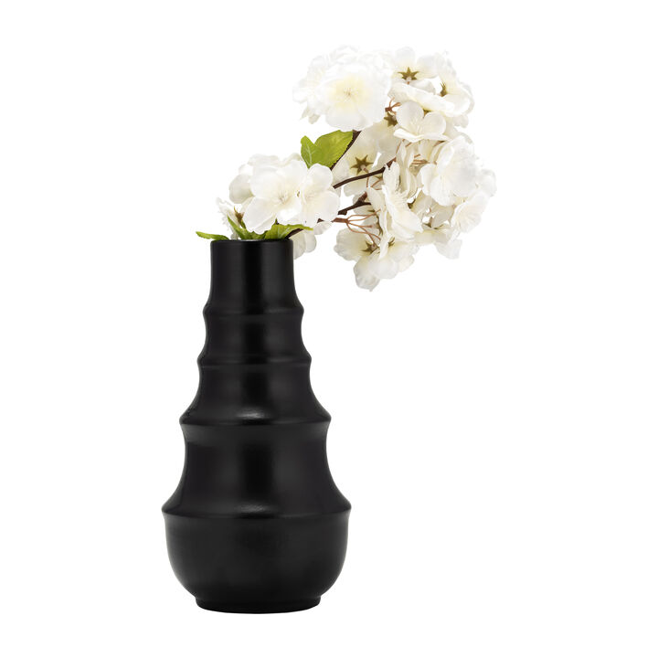 Cer,11" Ring Pattern Vase
