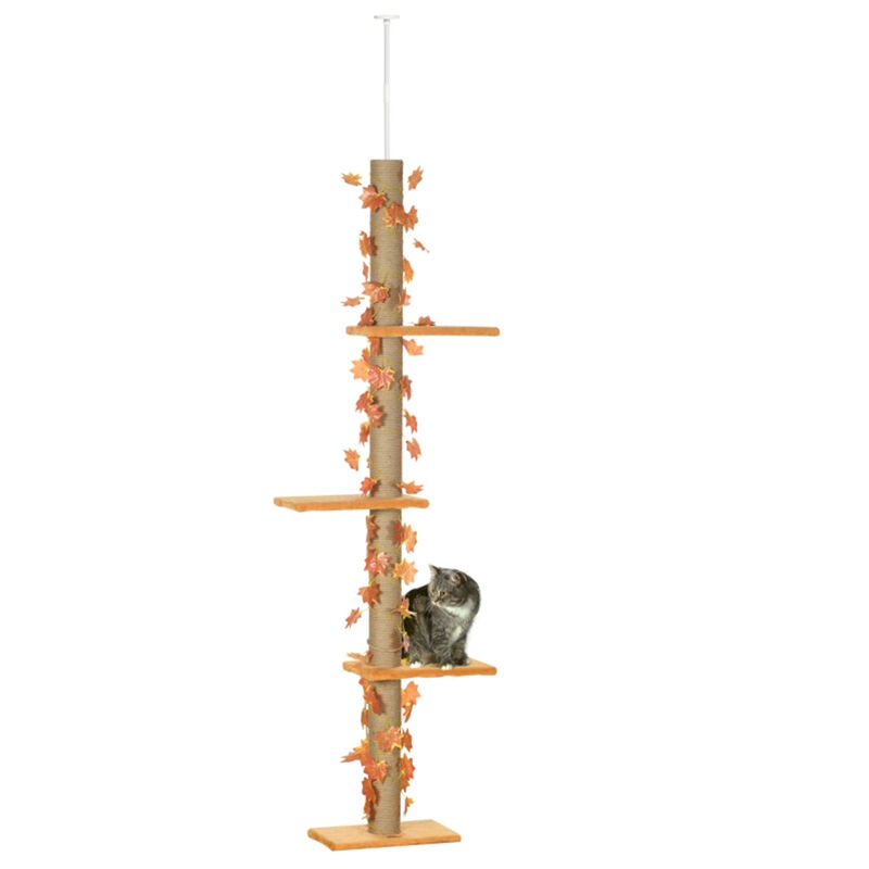 Compact Multi-Level Cat Tree with Scratching Posts, Perches, and Cozy Hideaways for Cats