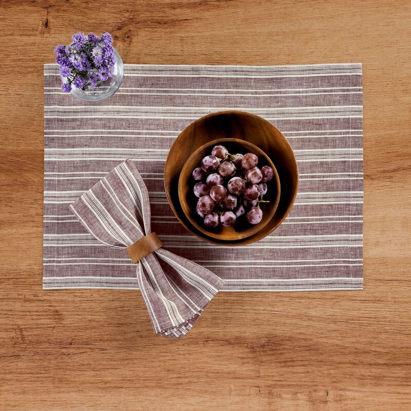 Solino Home 100% Pure Linen Chelsea Stripe Dinner Napkins 20 x 20 Inch Set of 4