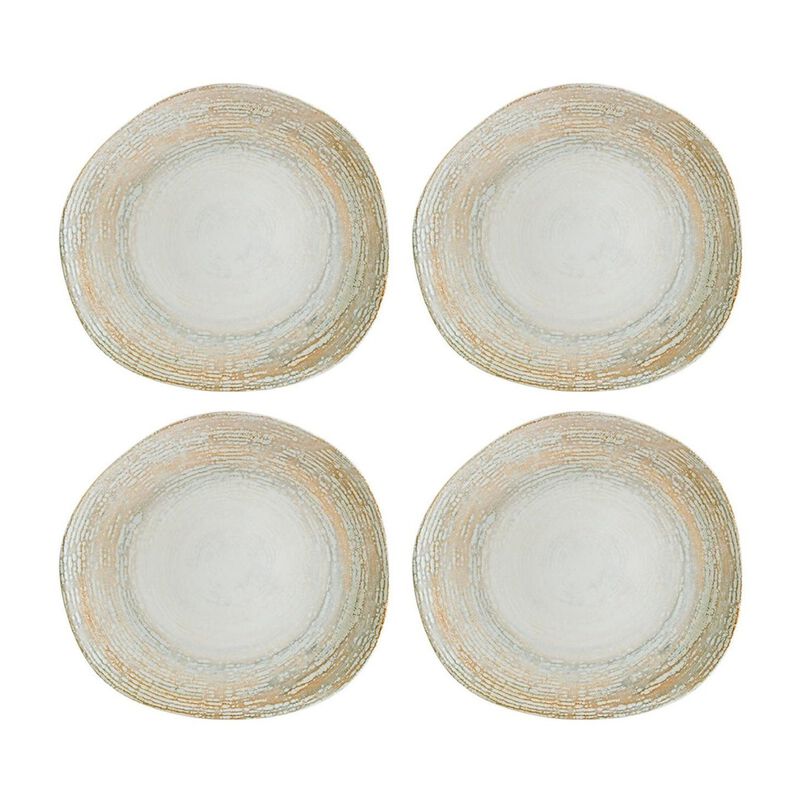 Patera 6" x 5.5" Organic Decorated Porcelain Plate (Set of 4)