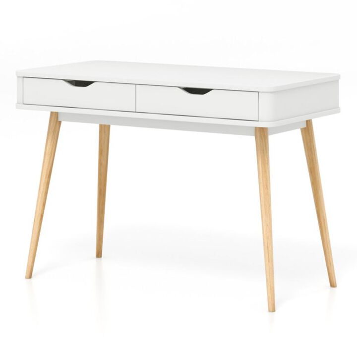 Hivvago 43.5 Inch Computer Desk with 2 Drawers for Small Spaces