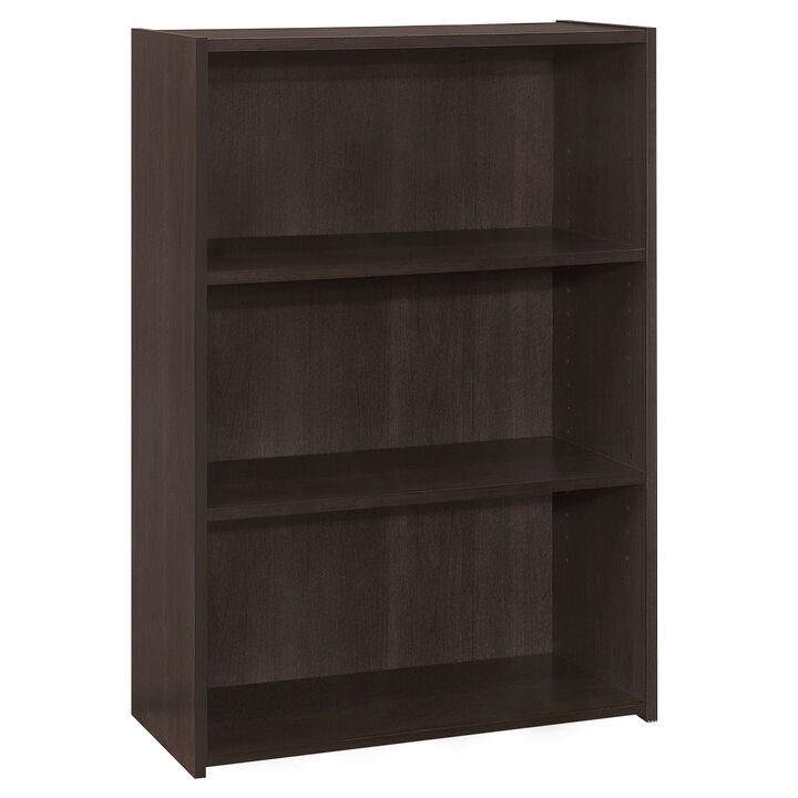 Monarch Specialties I 7476 Bookshelf, Bookcase, 4 Tier, 36"H, Office, Bedroom, Laminate, Brown, Transitional