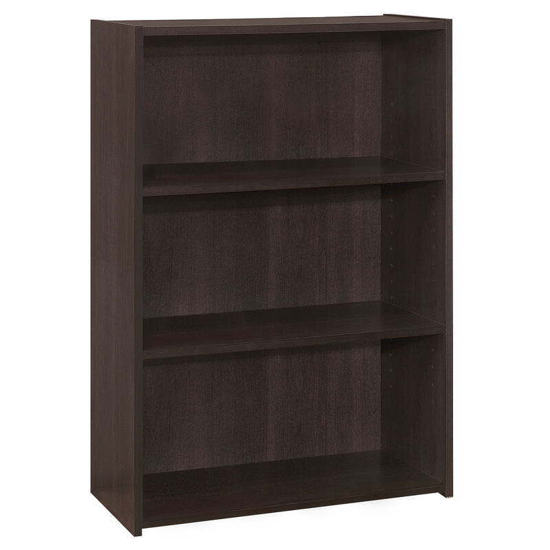 Monarch Specialties I 7476 Bookshelf, Bookcase, 4 Tier, 36"H, Office, Bedroom, Laminate, Brown, Transitional
