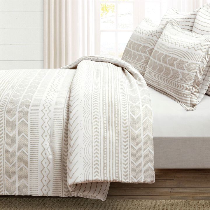 Scandinavian Chevron 5-Piece Lightweight Comforter Set – Soft Bedding with Pillow Shams