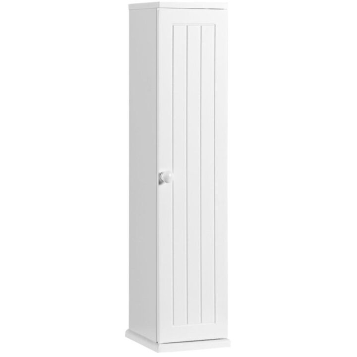 Hivvago Free Standing Toilet Paper Holder with 4 Shelves and Top Slot for Bathroom