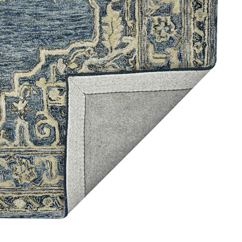 Vestige Farmhouse Oriental Hand-Tufted Denim/Gray Area Rug, 3'6" X 5'6"