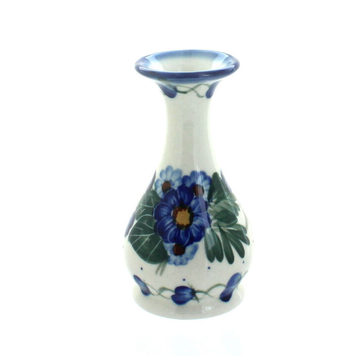 Blue Rose Polish Pottery Lavender Fields Bud Vase
