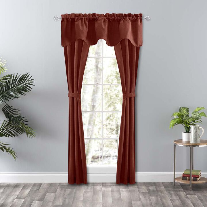 Ellis Curtain Lisa Solid Color Poly Cotton Duck Fabric Lined Scallop Valance