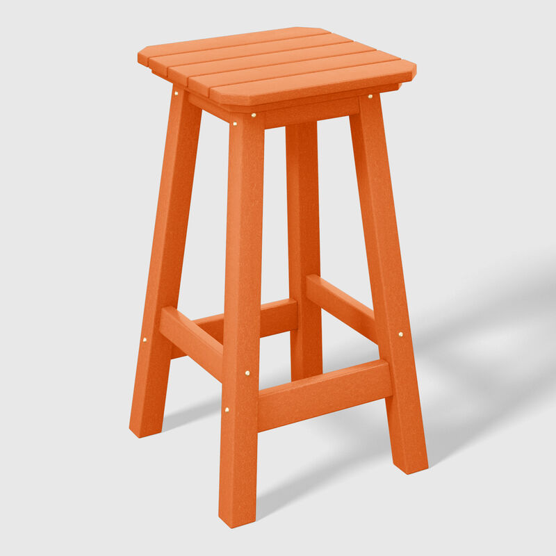 WestinTrends 24" HDPE Outdoor Patio Counter High Backless Square Bar Stools Set of Three